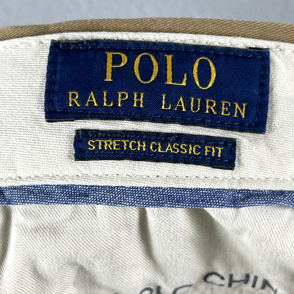 Polo Ralph Lauren Chino Pant Mens 36x34 Tan Stretch Classic Fit Twill Preppy - Picture 14 of 16